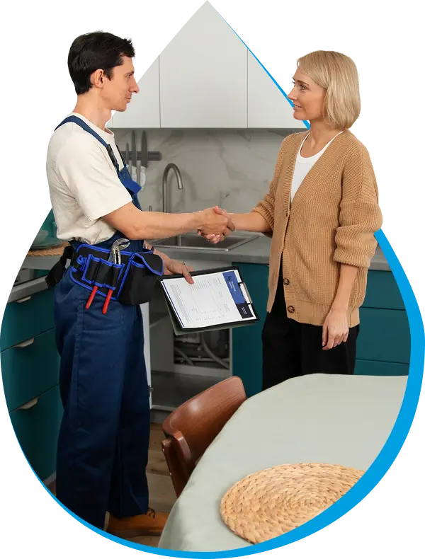 technician with customer